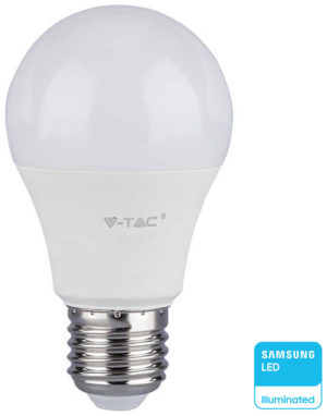 V-TAC Λάμπα LED E27 A60 SMD 10.5W 230V 1055lm 200° IP20 Samsung Chip Φυσικό Λευκό 21178