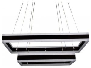Soft Light V-TAC Τετράγωνος Πολυέλαιος με δυο Πλαίσια Μαύρο 115W Dimmable Θερμό Λευκό 3987
