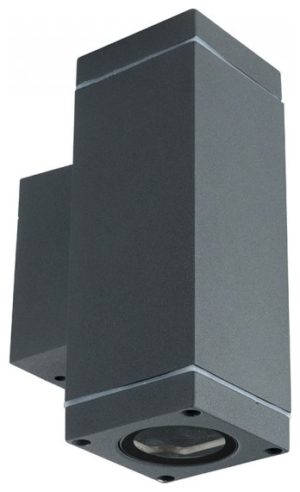 Φωτιστικό Τοίχου Σποτ Διπλό Up Down V-TAC Αλουμινίου Γκρι Τετράγωνο με Ντουί GU10 220V 8627