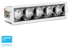 V-TAC Σποτ οροφής LED χωνευτό πενταπλό λευκό σώμα Samsung SMD 38° 5700κ 20W V-TAC SKU: 994