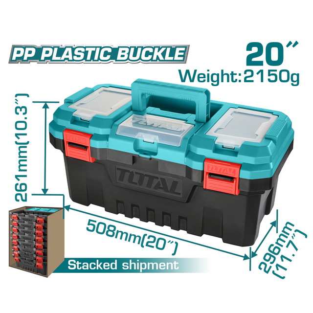 Εργαλειοθήκη Πλαστική TOTAL 20 Με Πλαστικά Κουμπώματα ( TPBX0201 )