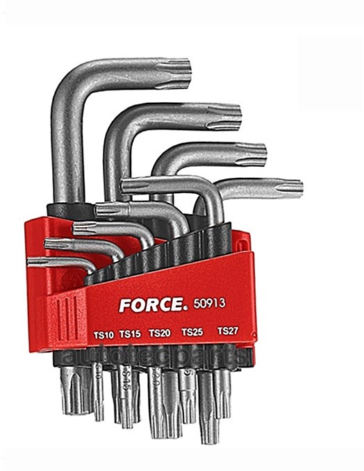 Κλειδιά Allen torx FORCE 50913 με πέντε γωνίες και τρύπα σετ 9 τεμαχίων TS10-TS50 ( 50913 )