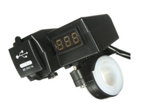 Βολτόμετρο μηχανής με αδιάβροχο φορτιστή USB ( 2 Θύρες )