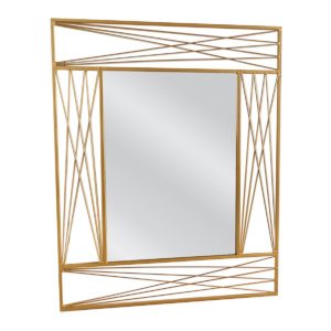 Καθρέπτης Τοίχου ArteLibre ARAVIR Χρυσό Μέταλλο/Γυαλί 65x2x80cm