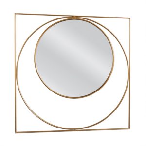 Καθρέπτης Τοίχου ArteLibre ALDOR Χρυσό Μέταλλο/Γυαλί 80x2x80cm