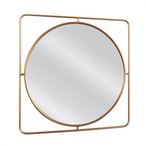 Καθρέπτης Τοίχου ArteLibre ALATAR Χρυσό Μέταλλο/Γυαλί 60x2x60cm