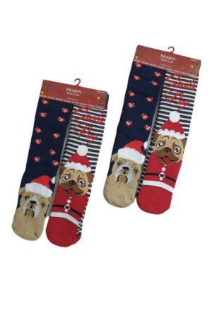 Χριστουγεννιάτικες Κάλτσες 2 Ζεύγη 2041 - ΚΟΚΚΙΝΟ