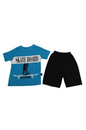 Σετ Παιδικό Μπλουζάκι Παντελονάκι Skate Board W0621 - ΓΑΛΑΖΙΟ