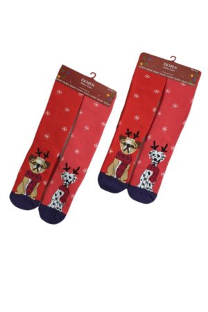 Χριστουγεννιάτικες Κάλτσες 2 Ζεύγη 2040 - ΚΟΚΚΙΝΟ