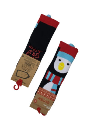 Χριστουγεννιάτικες Παιδικές Κάλτσες Αντιολισθητικές 4017 - ΜΑΥΡΟ