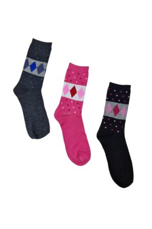 Κάλτσες Γυναικείες 3 Ζεύγη W6023 - ΠΟΛΥΧΡΩΜΟ