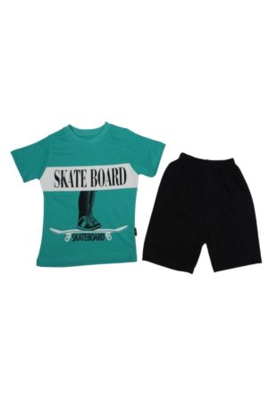 Σετ Παιδικό Μπλουζάκι Παντελονάκι Skate Board G0621 - ΠΡΑΣΙΝΟ