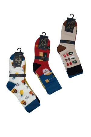 Χριστουγεννιάτικες Κάλτσες 3 Ζεύγη W0268 - ΠΟΛΥΧΡΩΜΟ