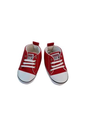 Παπούτσια Αγκαλιάς Υφασμάτινα Με Κορδόνια L0628 - ΚΟΚΚΙΝΟ