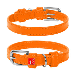 Collar Περιλαίμιο Δερμάτινο Glamour Πορτοκαλί Χωρίς Σχέδια 21-29 cm