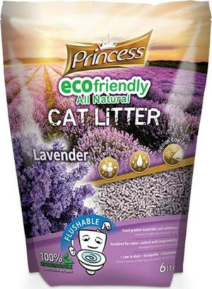 Princess Eco Friendly Pellet Γάτας Λεβάντα Clumping 6lt