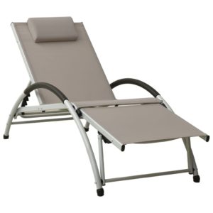 310531 SUN LOUNGER WITH PILLOW TEXTILENE TAUPE 310531