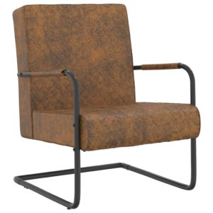 325734 CANTILEVER CHAIR BROWN FABRIC 325734