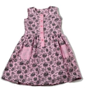 Παιδικό φόρεμα ροζ μαύρο φλοράλ Sweet Elegance