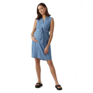 Φόρεμα tunic εγκυμοσύνης με γιακά 20018786 μπλε Vero Moda