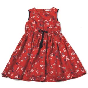 Παιδικό φόρεμα σκούρο κόκκινο φλοράλ H5762 All About Emma