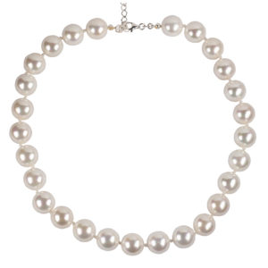 Jt Ασημένιο κολιέ μεγάλα μαργαριτάρια shell pearls 12mm