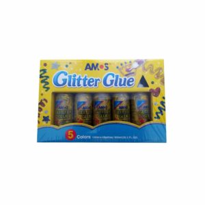 Glitter Glue AMOS με Στόμιο Σετ 5τεμ. 120 γραμ.- Χρυσό
