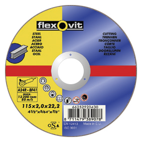 FLEXOVIT Δίσκος για Κοπή Σιδήρου 115x2,5x22,23 (Steel Cutting-off Wheels)