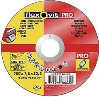 FLEXOVIT Δίσκος για Κοπή Inox 115x1,0x22,23 (Steel Inox Cutting-off Wheels Pro)