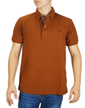 Everbest Ανδρική Βαμβακερή Μπλούζα Polo Πορτοκαλί Regular Fit (222-907) (100% Βαμβάκι)