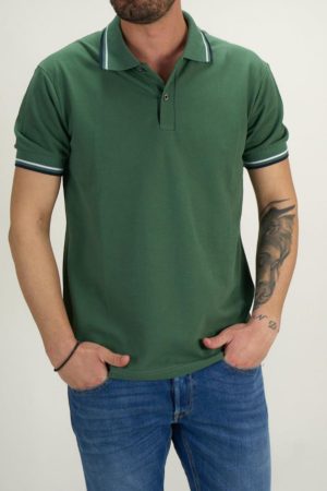 Paco Ανδρική Βαμβακερή Μπλούζα Polo Πράσινο Slim Fit (2431090) (100% Βαμβάκι)