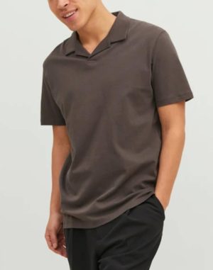 Jack & Jones Ανδρική Βαμβακερή Μπλούζα Polo Σκούρο Γκρι Regular Fit (12234921) (Βαμβάκι)