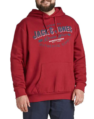 Jack & Jones Ανδρικό Βαμβακερό Φούτερ Κόκκινο Regular Fit (12194728) (70% Βαμβάκι, 30% Πολυεστέρας)