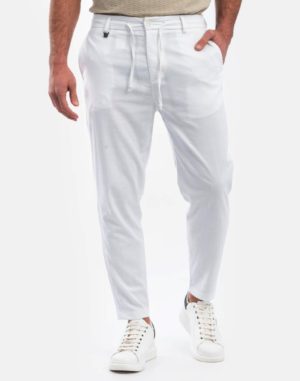 Vittorio Artist Ανδρικό Νάυλον Παντελόνι SANTO Άσπρο Regular Fit (SANTO) (52% Νάυλον, 46% Rg, 2% Σπάντεξ)