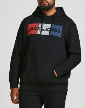 Jack & Jones Ανδρικό Βαμβακερό Φούτερ BASIC LOGO Μαύρο Regular Fit (12163777) (80% Βαμβάκι, 20% Πολυεστέρας)