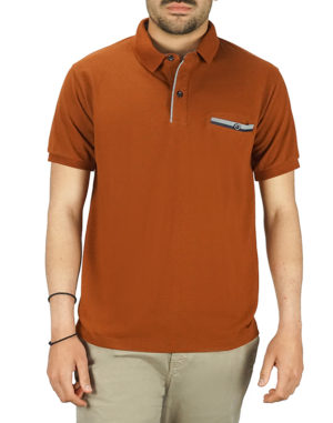 Everbest Ανδρική Βαμβακερή Μπλούζα Polo Πορτοκαλί Regular Fit (222-836) (100% Βαμβάκι)