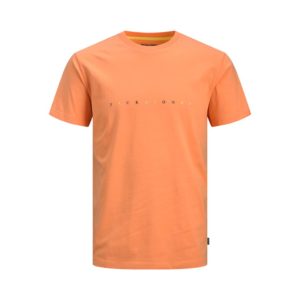 Jack & Jones Ανδρική Βαμβακερή Μπλούζα FONT Πορτοκαλί Regular Fit (12204399) (100% Βαμβάκι)