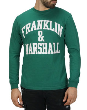 Franklin & Marshall Ανδρική Βαμβακερή Μπλούζα Πράσινο Slim Fit (JM3010.000.1000P01-111) (100% Βαμβάκι)