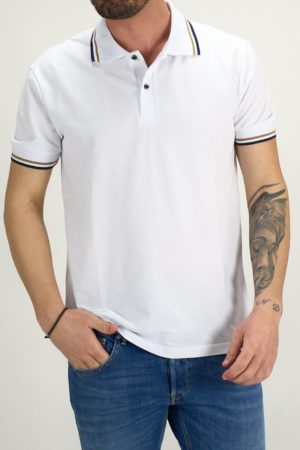 Paco Ανδρική Βαμβακερή Μπλούζα Polo Άσπρο Regular Fit (2431090) (100% Βαμβάκι)