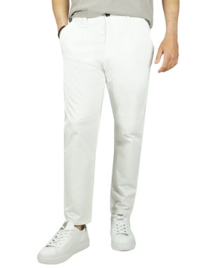 Cover Ανδρικό Βαμβακερό Παντελόνι CROWN Άσπρο Loose Fit (T0092-24) (98% Βαμβάκι, 2% Ελαστάνη)