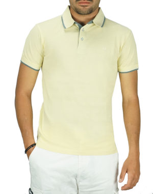 Marcus Ανδρική Βαμβακερή Μπλούζα Polo Κίτρινο Slim Fit (27-200033) (80% Βαμβάκι, 20% Πολυεστέρας)