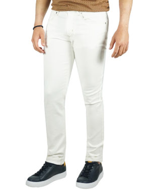 Versace 19.69 Abbigliamento Sportivo Ανδρικά Βαμβακερά Jeans Άσπρο Slim Fit (09.29) (97% Βαμβάκι, 3% Ελαστάνη)