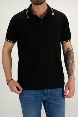 Paco Ανδρική Βαμβακερή Μπλούζα Polo Μαύρο Regular Fit (2431090) (100% Βαμβάκι)