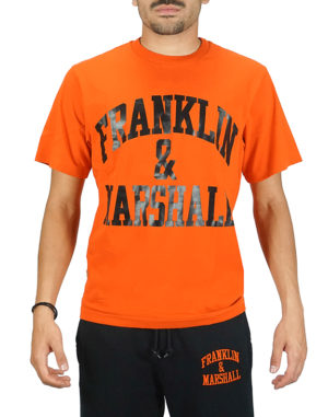 Franklin & Marshall Ανδρική Βαμβακερή Μπλούζα Πορτοκαλί Slim Fit (JM3011.000.1000P01-301) (100% Βαμβάκι)