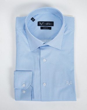 Versace 19.69 Abbigliamento Sportivo Ανδρικό Βαμβακερό Μακρυμάνικο Πουκάμισο Μπλε Slim Fit (3436) (97% Βαμβάκι, 3% Ελαστάνη)