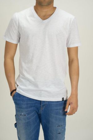 Paco Ανδρική Βαμβακερή Μπλούζα Άσπρο Regular Fit (2431821) (100% Βαμβάκι)
