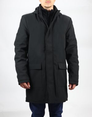 Biston Ανδρικό Παλτό Μαύρο Regular Fit (20-201-066) (Πολυεστέρας)
