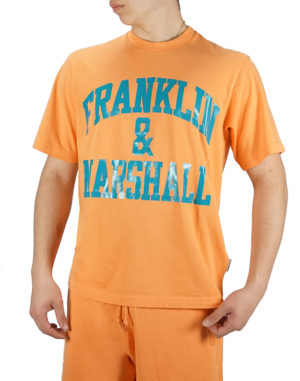 Franklin & Marshall Ανδρική Βαμβακερή Μπλούζα Πορτοκαλί Slim Fit (JM3011.000.1000P01-605) (100% Βαμβάκι)