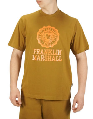 Franklin & Marshall Ανδρική Βαμβακερή Μπλούζα Μουσταρδί Slim Fit (JM3014.000.1000P01-401) (100% Βαμβάκι)