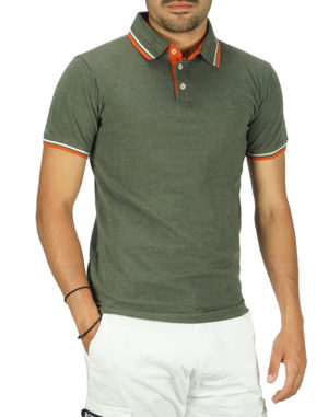 Marcus Ανδρική Βαμβακερή Μπλούζα Polo Λαδί Slim Fit (27-200033) (80% Βαμβάκι, 20% Πολυεστέρας)
